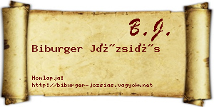 Biburger Józsiás névjegykártya